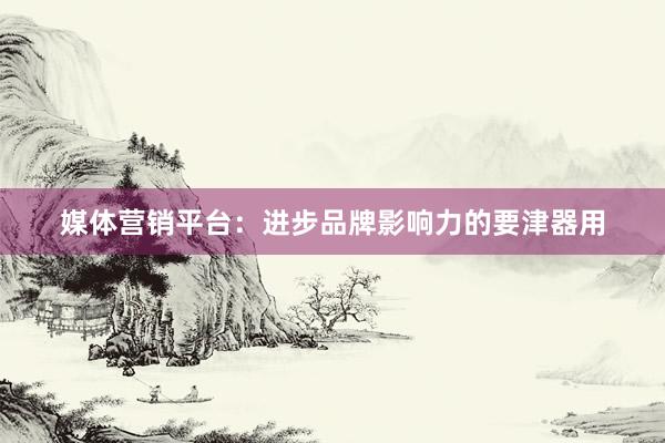 媒体营销平台：进步品牌影响力的要津器用